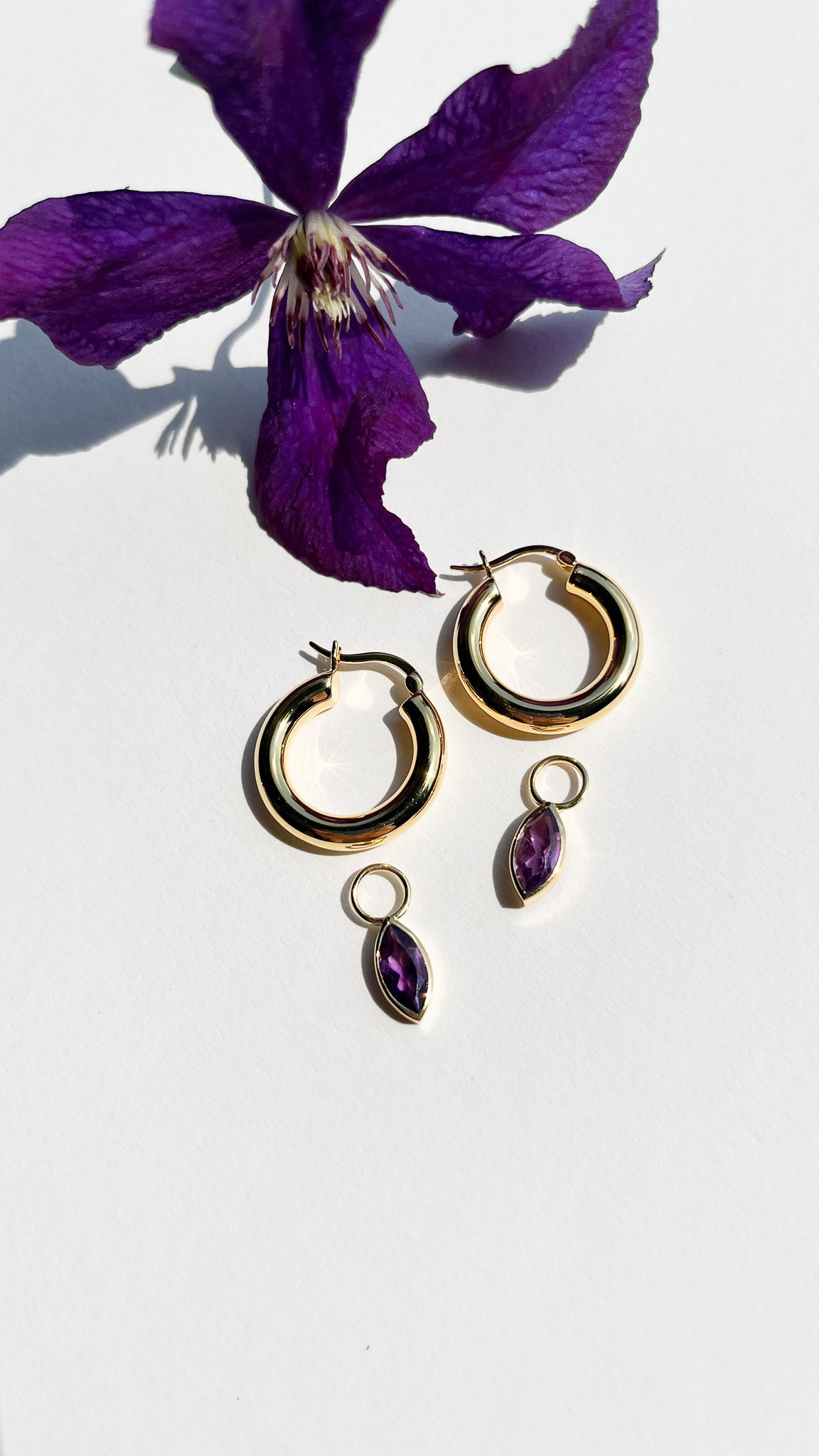 amethyst pendant earring charm purple earrings for hoop earrings