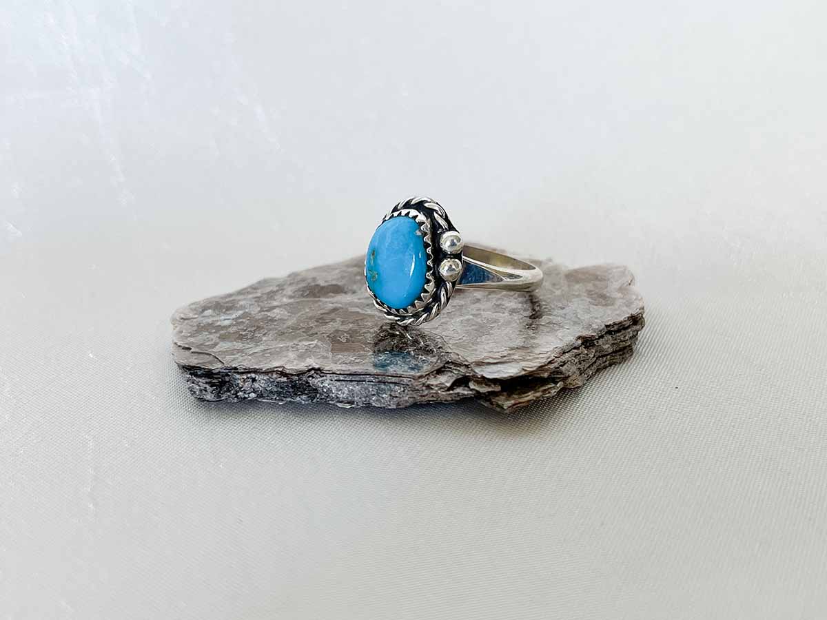 boho tuerkis ring silver vintage
