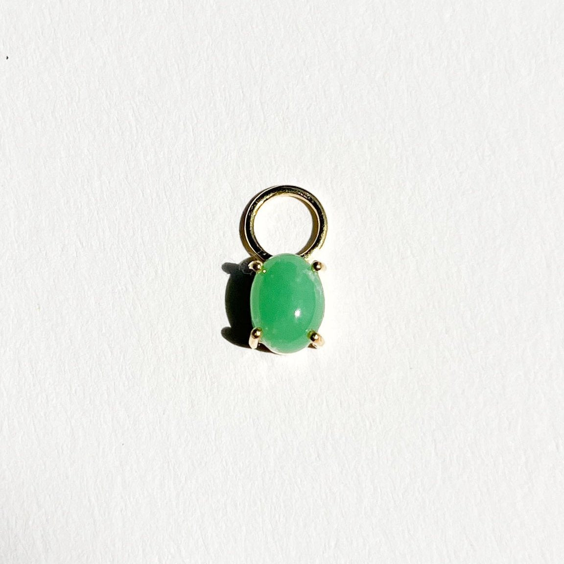 chrysoprase earrings gruene earrings hoop earrings charms gold