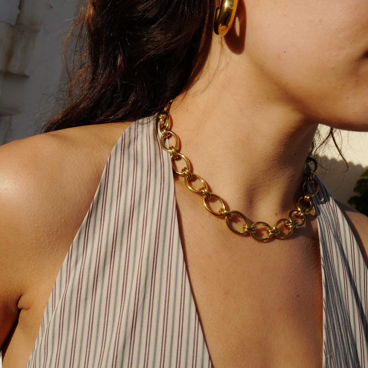 chunky gold necklace waterproof
