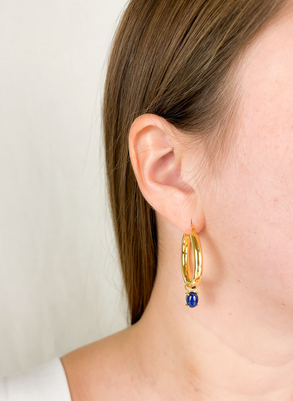 hoop earrings anhaenger lapis gold