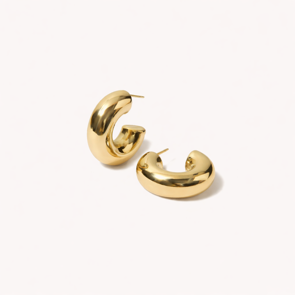 hoop earrings chunky gold edelstahl wasserfest
