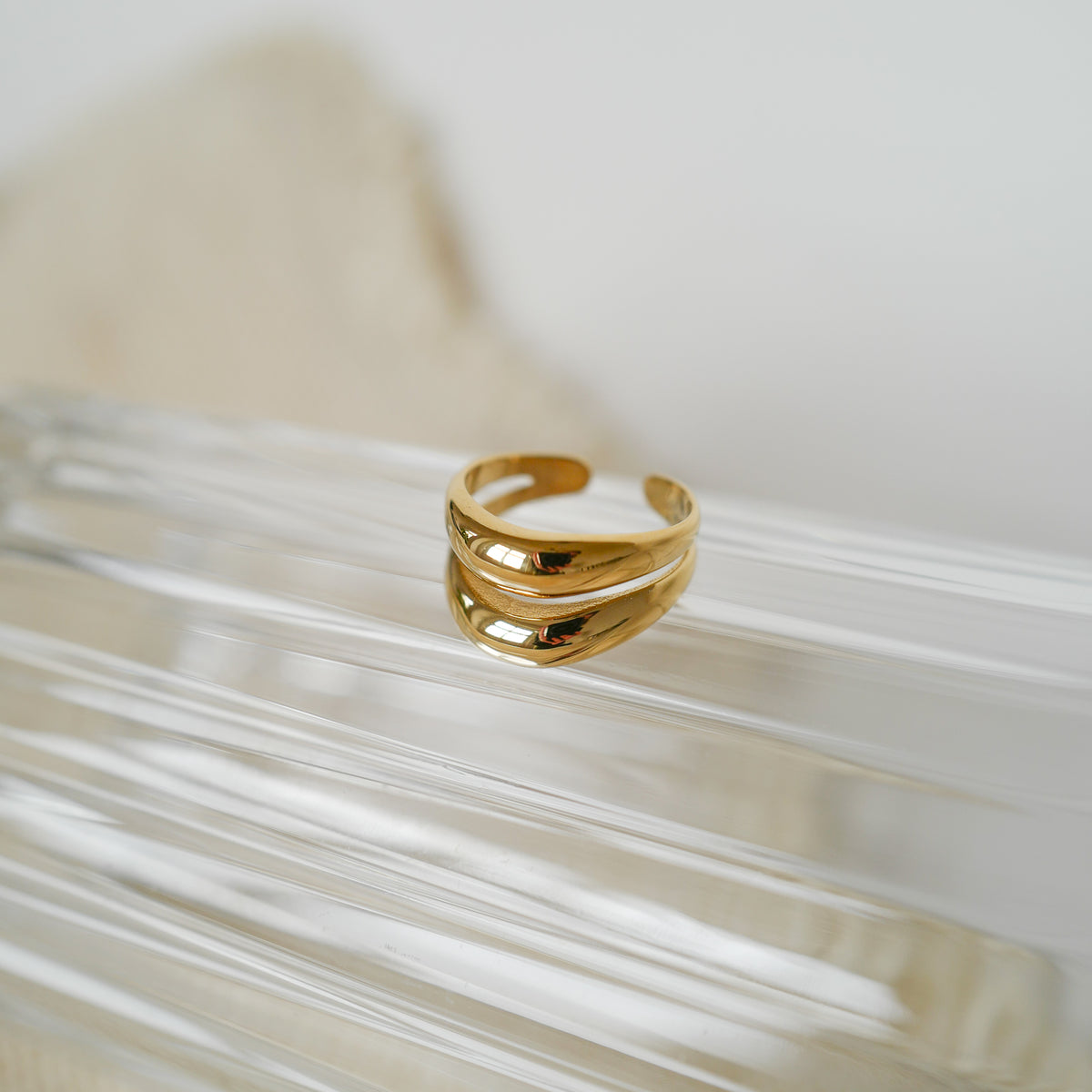 gold wave ring adjustable waterproof ring