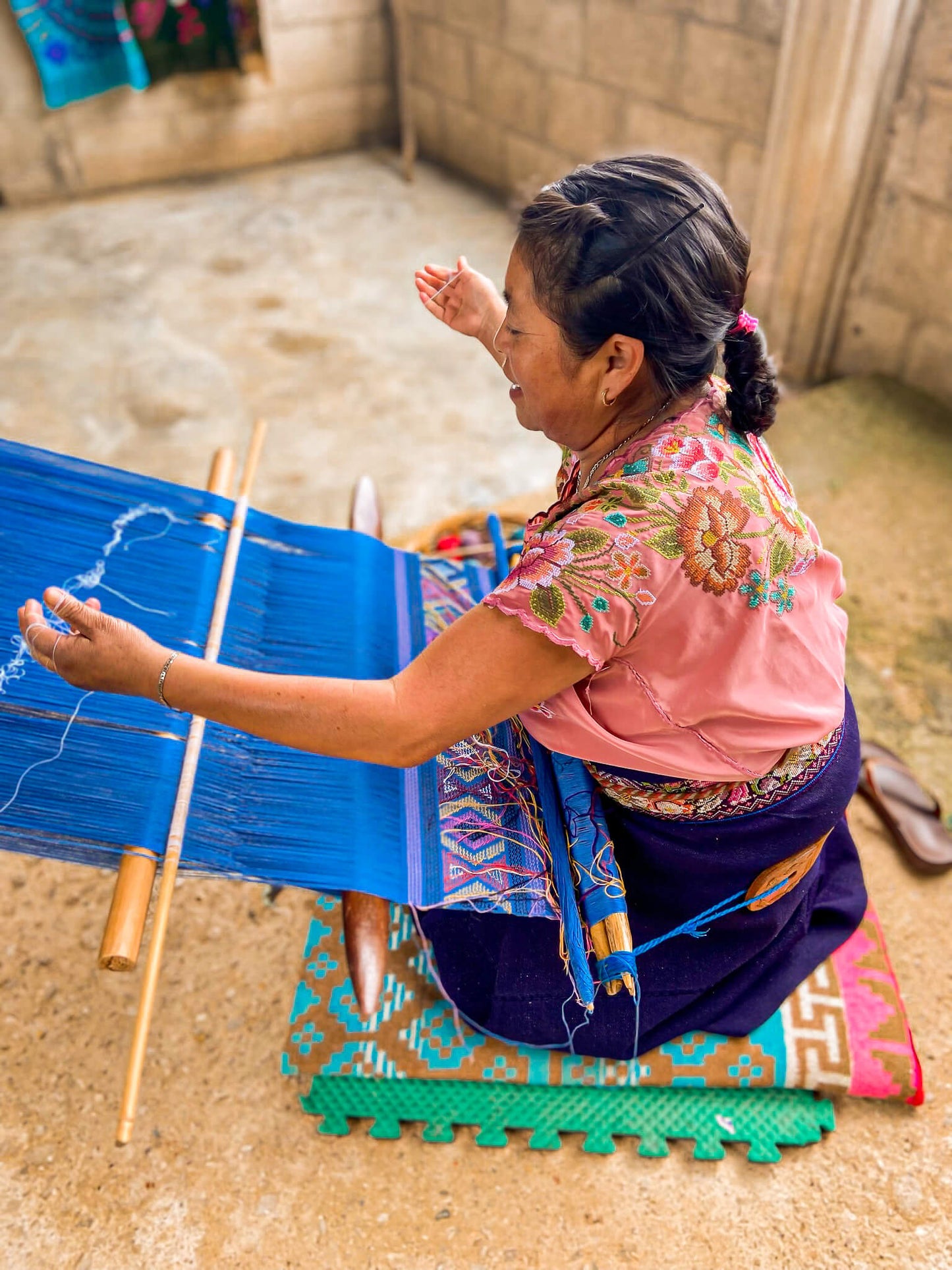 HANDWOVEN MEXICAN COSMETIC POUCH TERRACOTTA