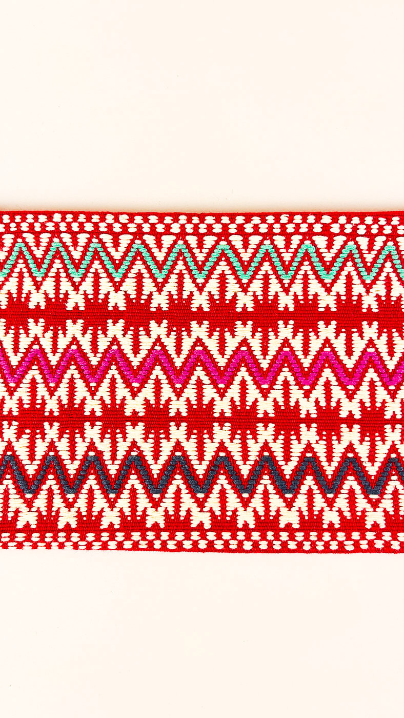 HANDWOVEN ZIP POUCH RED
