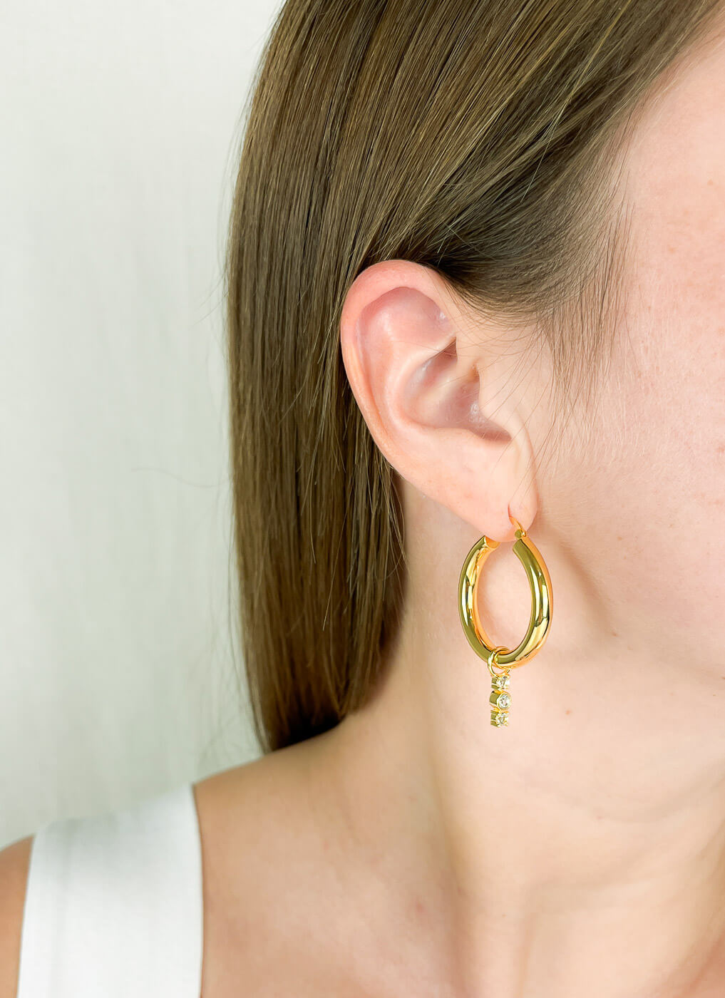 herz charm hoop earrings