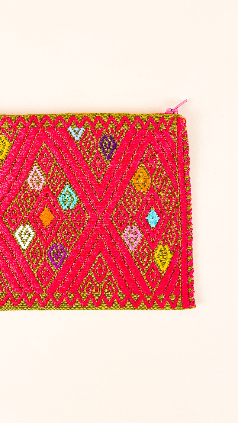 HANDCRAFTED MEXICAN POUCH OLIVE GREEN