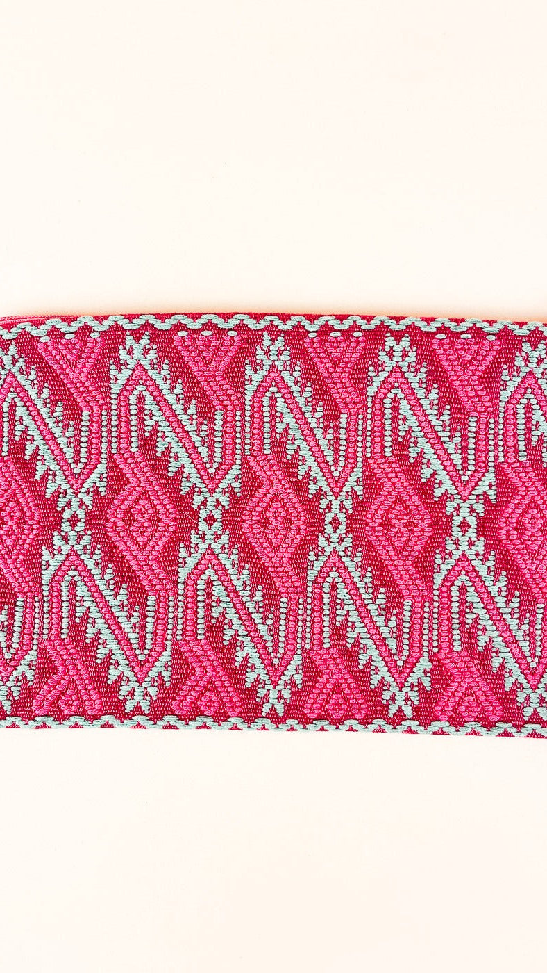 MEXICAN COSMETIC BAG HANDWOVEN ROSÉ