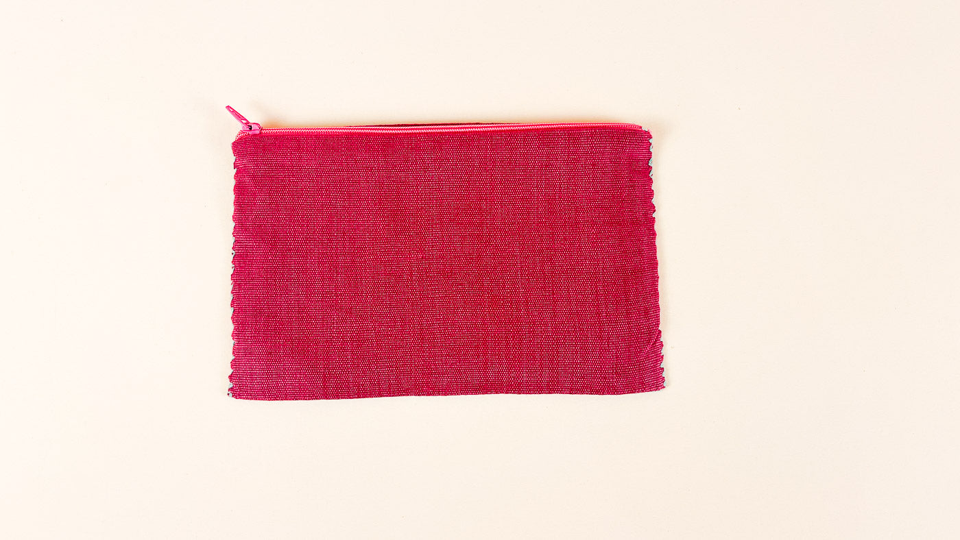 MEXICAN COSMETIC BAG HANDWOVEN ROSÉ