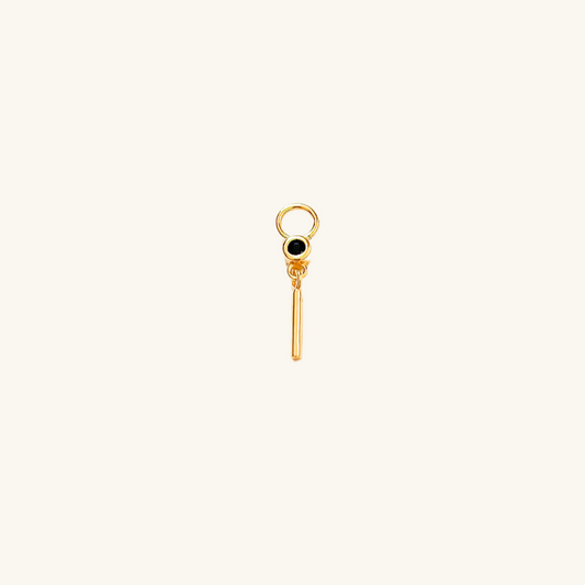 Ohrring Charm Schwarz Gold Bar