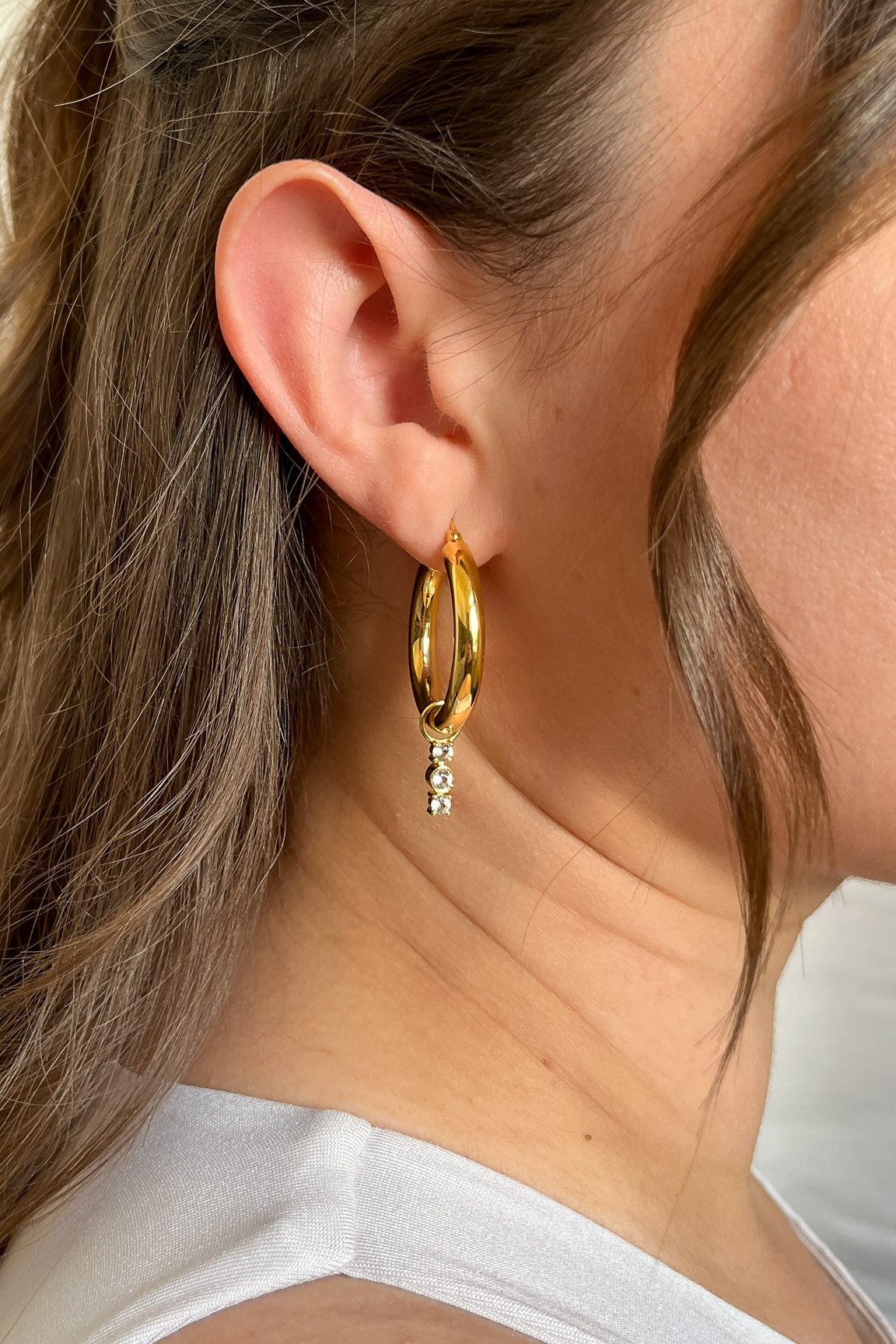 hoop earring charms gold earrings