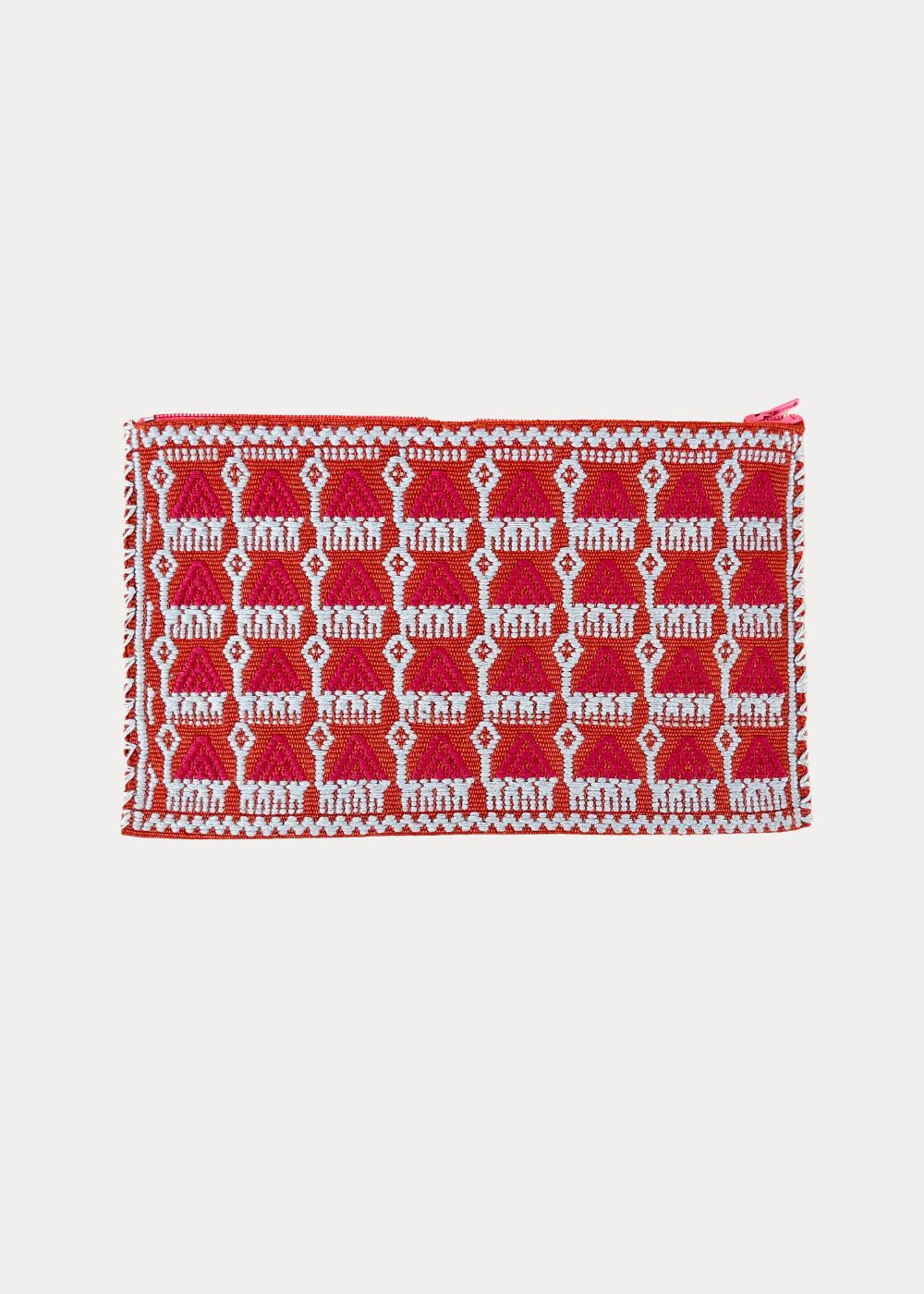 HANDWOVEN MEXICAN COSMETIC POUCH TERRACOTTA