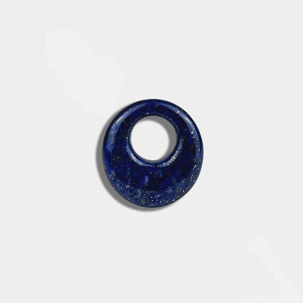 lapis donut charm hoop earrings