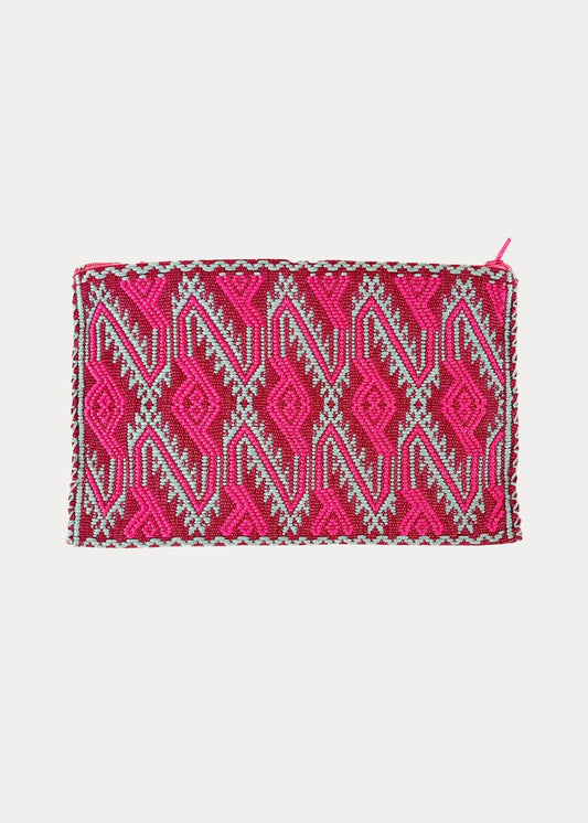 MEXICAN COSMETIC BAG HANDWOVEN ROSÉ