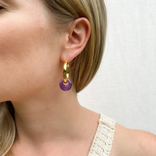 AMETHYST DONUT CHARMS FRIEDA (SET: 2 STÜCK)