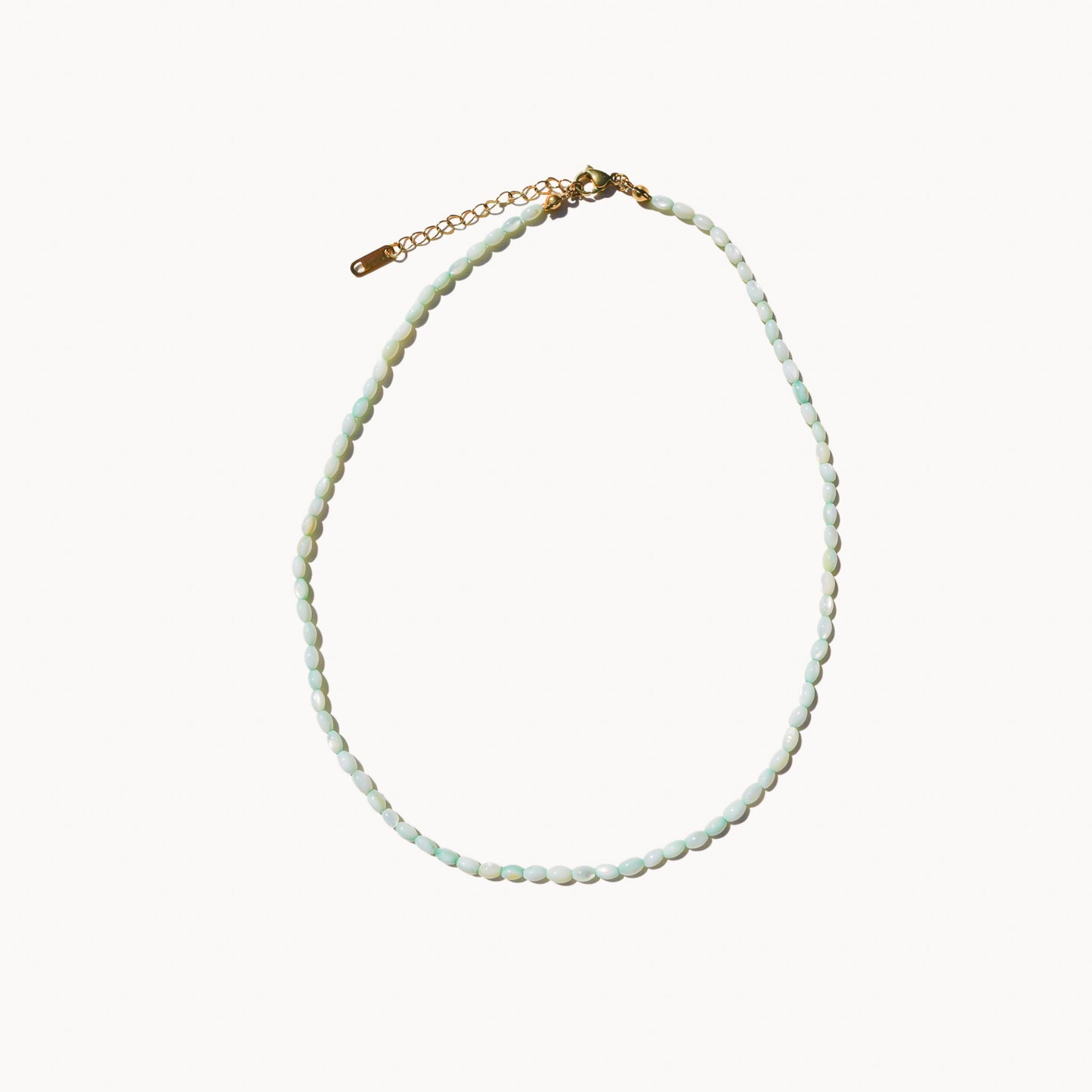 Shell Necklace Green (Gold)