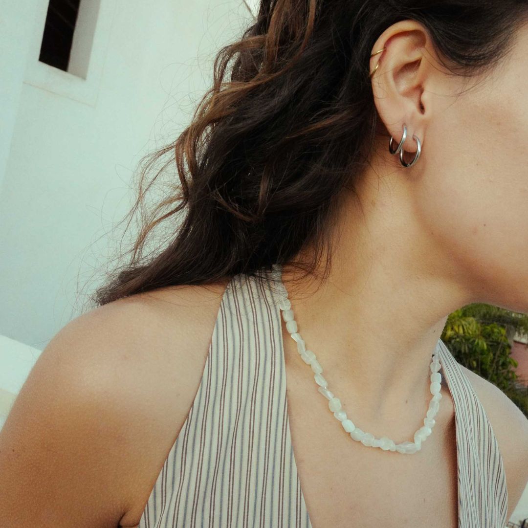 natural stone necklace moonstone necklace