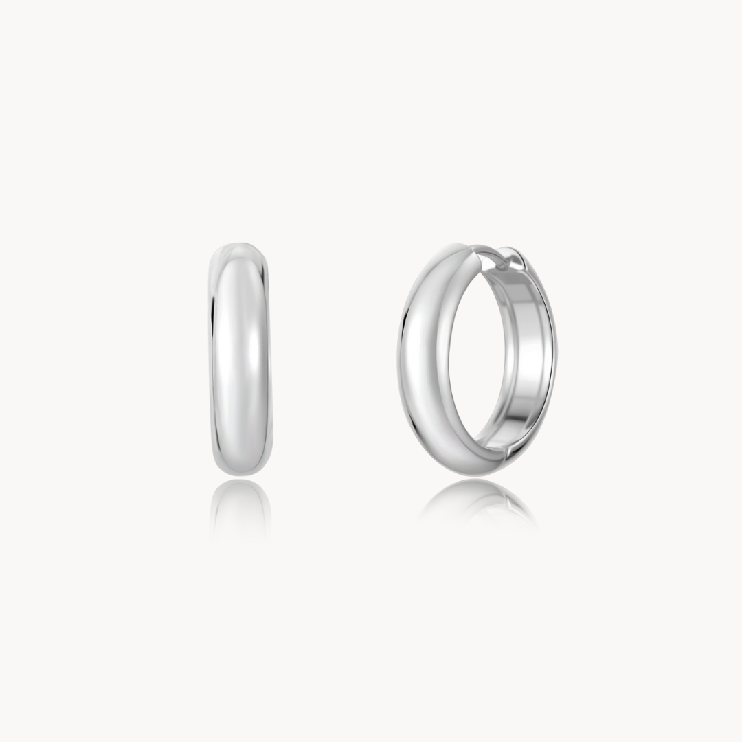 non tarnish chunky hoops silver