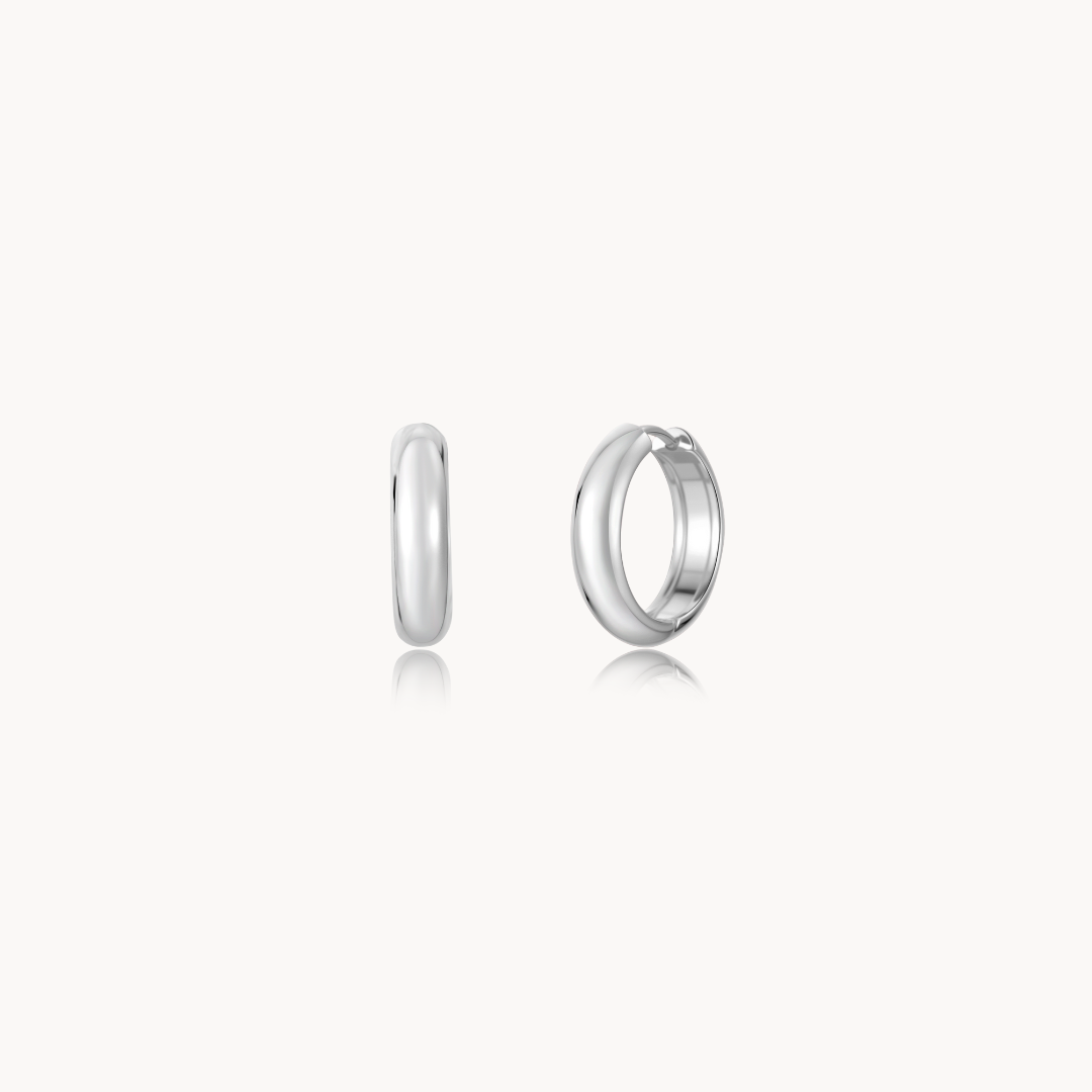 non tarnish chunky hoops silver