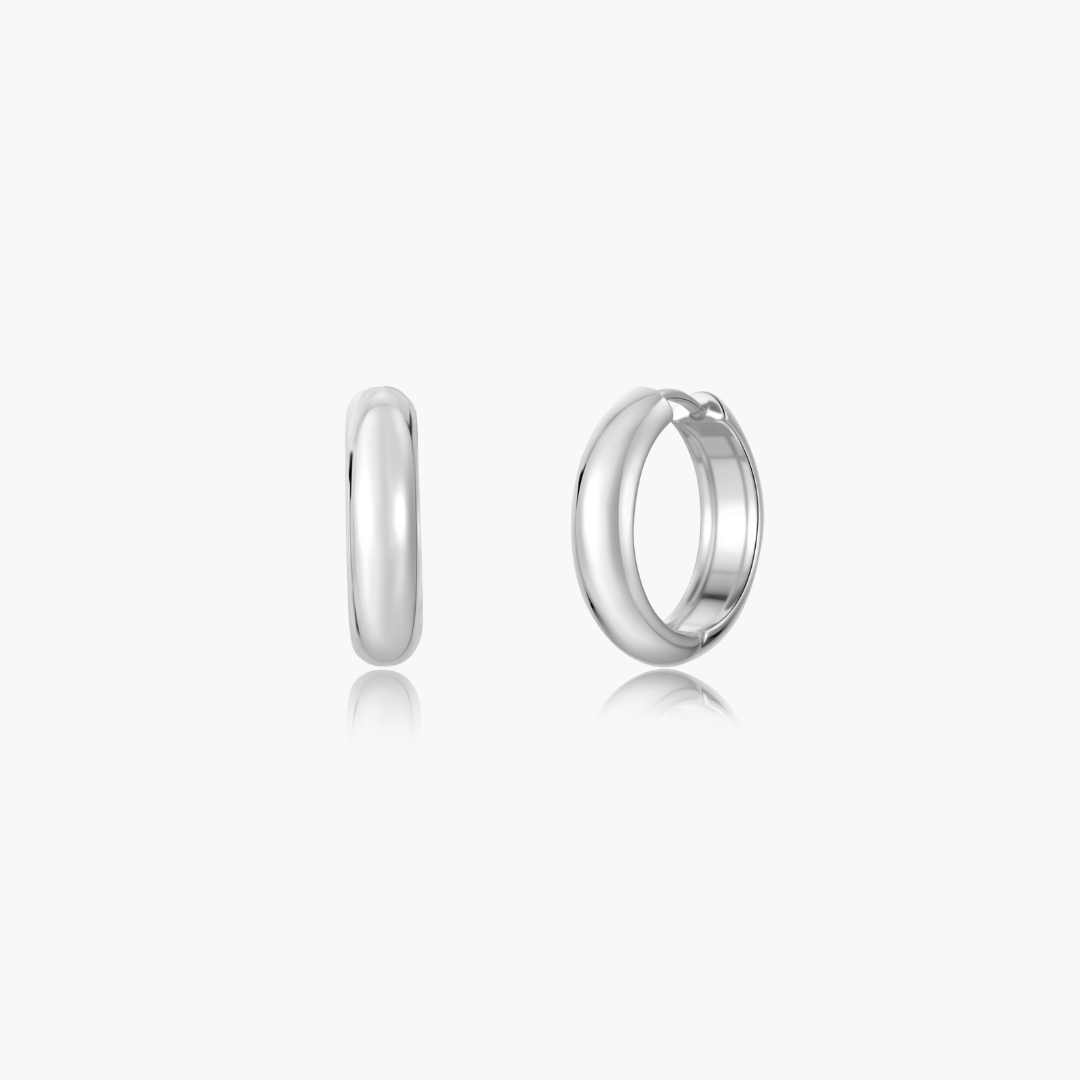 non tarnish chunky hoops silver