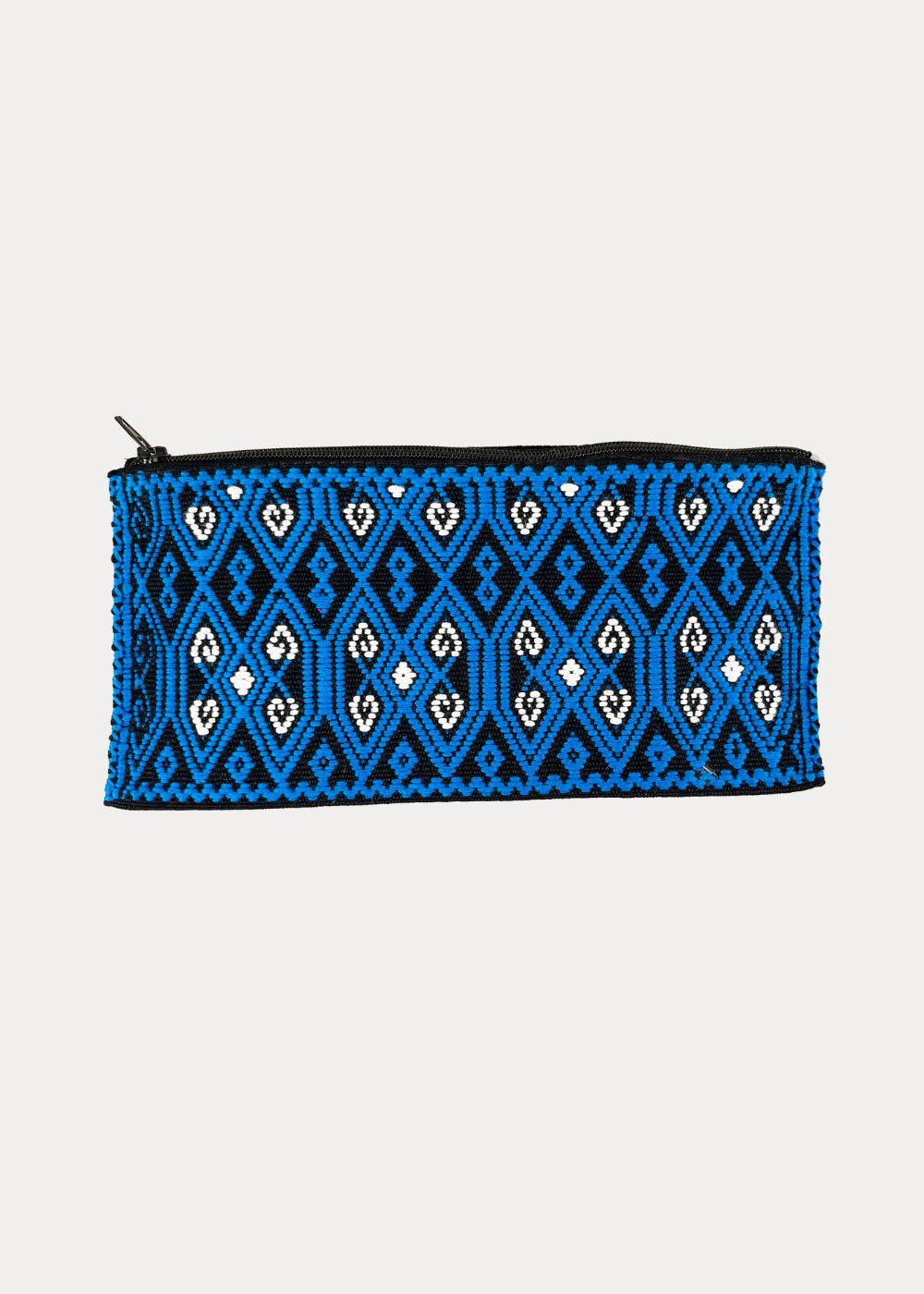 SMALL HANDWOVEN MEXICAN COSMETIC BAG BLUE