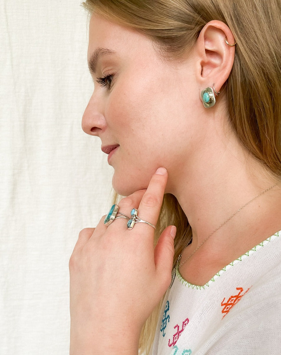 silver earrings echter tuerkis