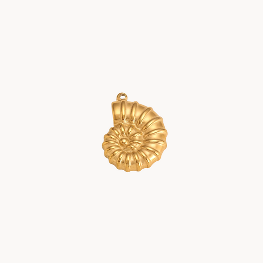 Spiral Shell Charm Gold
