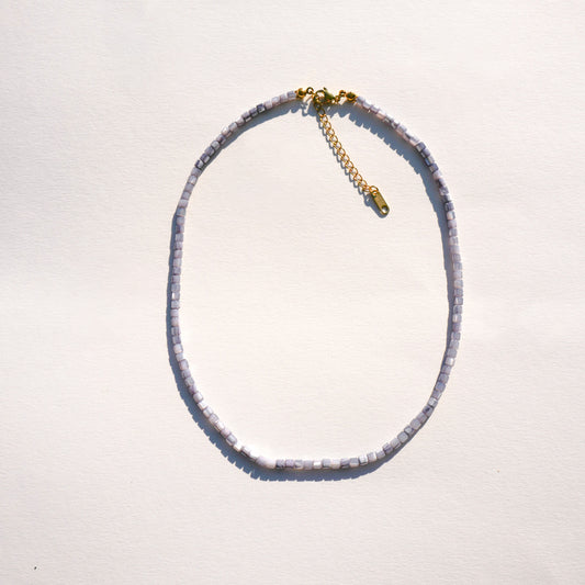 Mother of Pearl Necklace Grey (Gold)