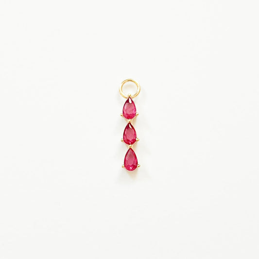 Tropfenohrring Charm Ruby lang