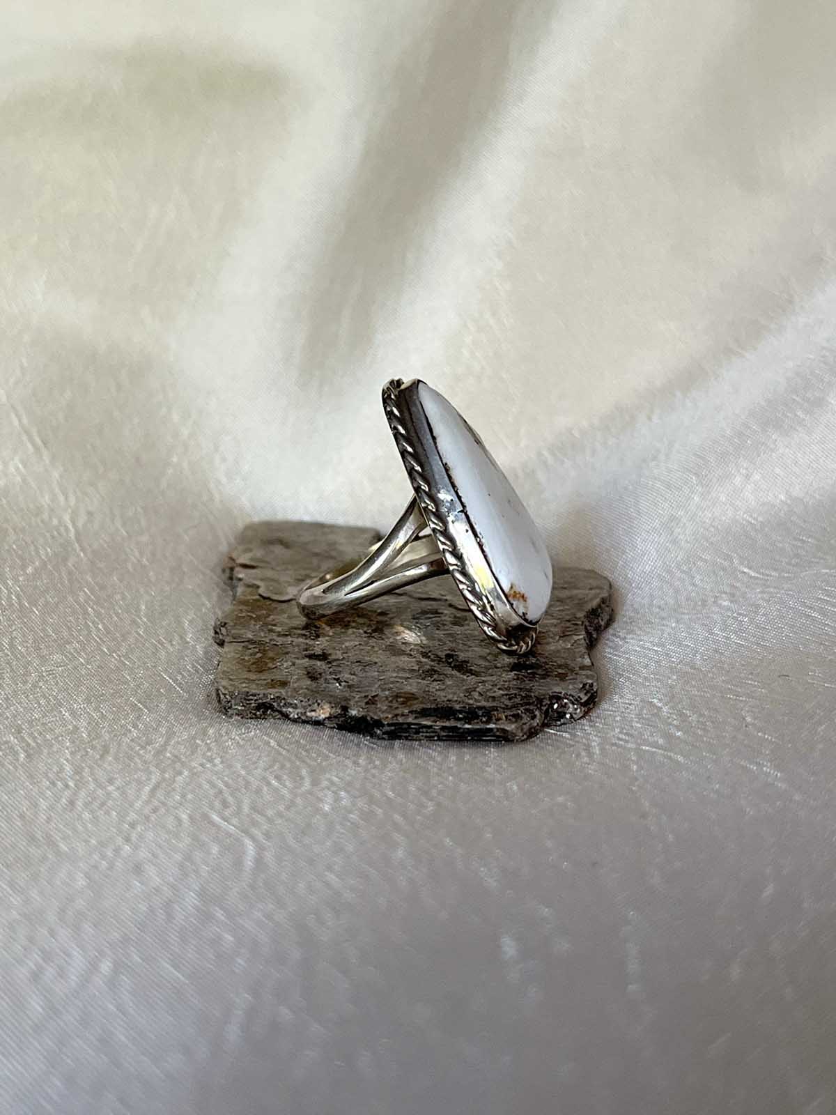 white buffalo ring spiritual navajo ring handcrafted energy jewelry