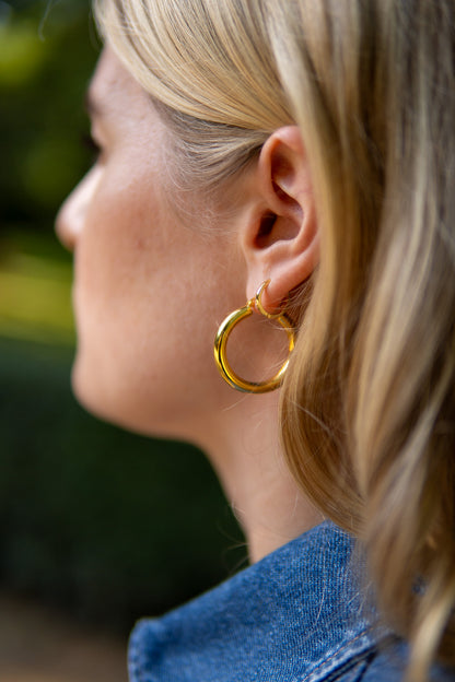 LARGE GOLD VERMEIL HOOPS JANE