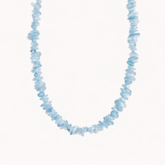 Aquamarine Chip Necklace PONZA Gold