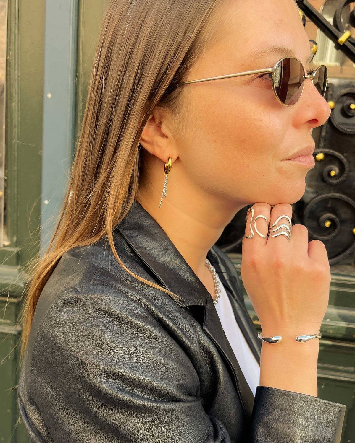Bicolor Chain Earrings AVA