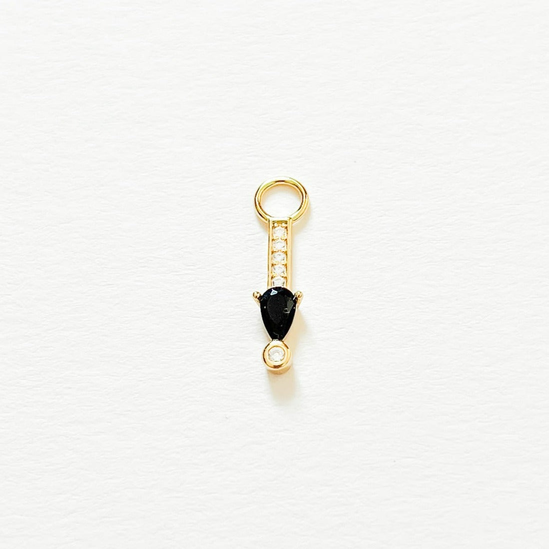 Earring Charm Black Cubic Zirconia