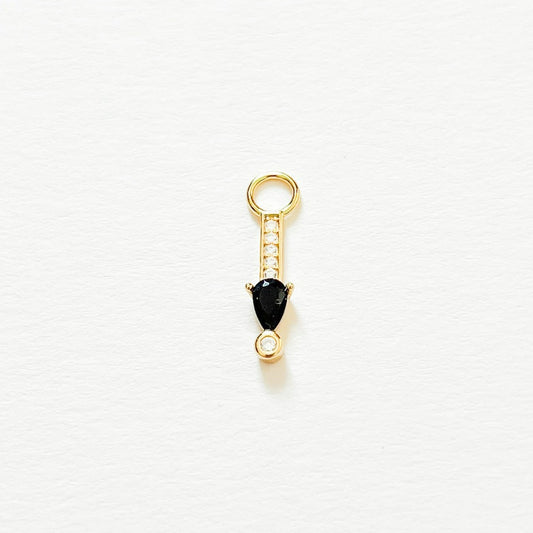 Earring Charm Black Cubic Zirconia