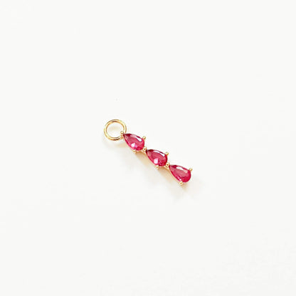 Drop Earring Charm Ruby long