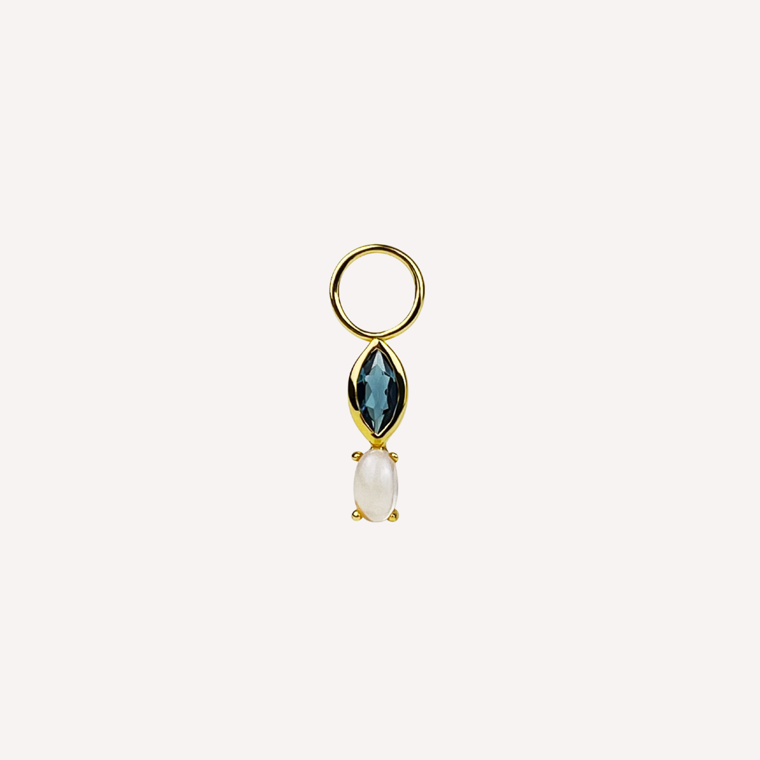 hoop charm blue topaz and moonstone gold vermeil earring charms 