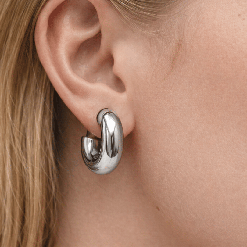 chunky hoops silver edelstahl