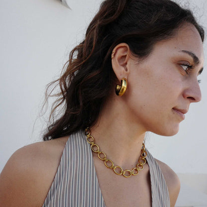 chunky statement hoops non tarnish hoops