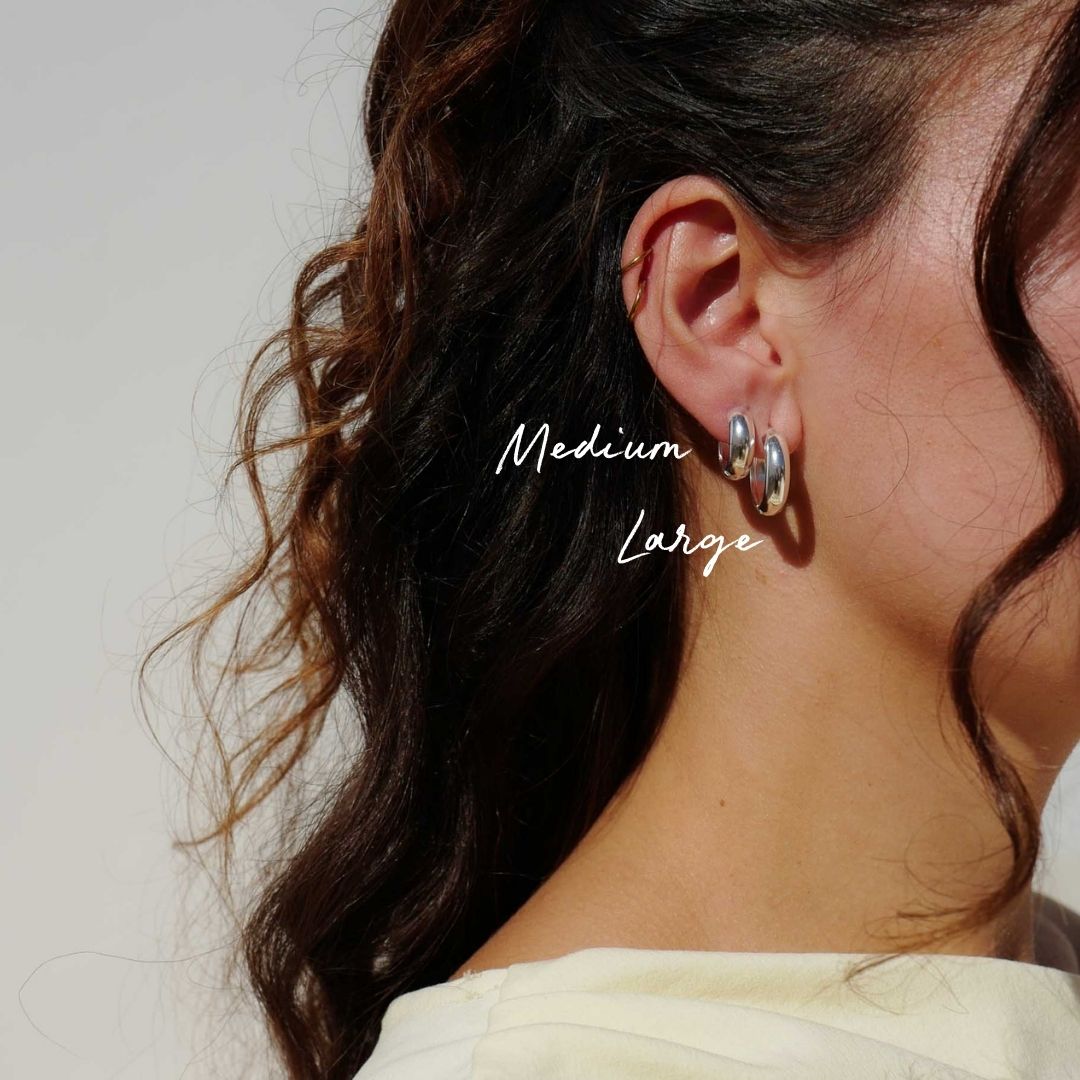 hoop earrings silver stacking hoops chunky