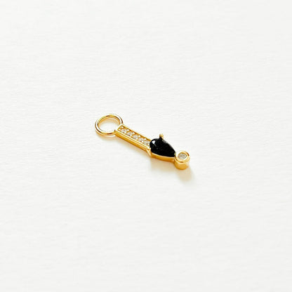 Earring Charm Black Cubic Zirconia