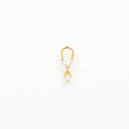 Earring Charm Gold Double Diamond