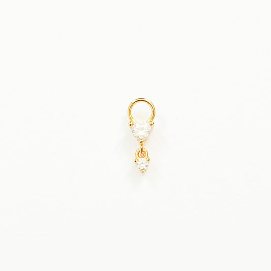 Earring Charm Gold Double Diamond