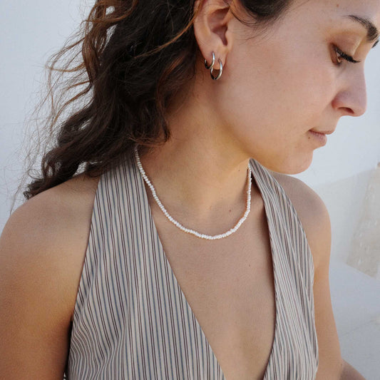 Echte Süßwasserperlenkette (Gold) 