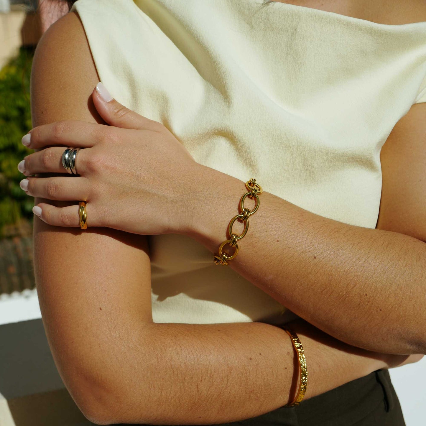 gliederarmband gold statement bracelet