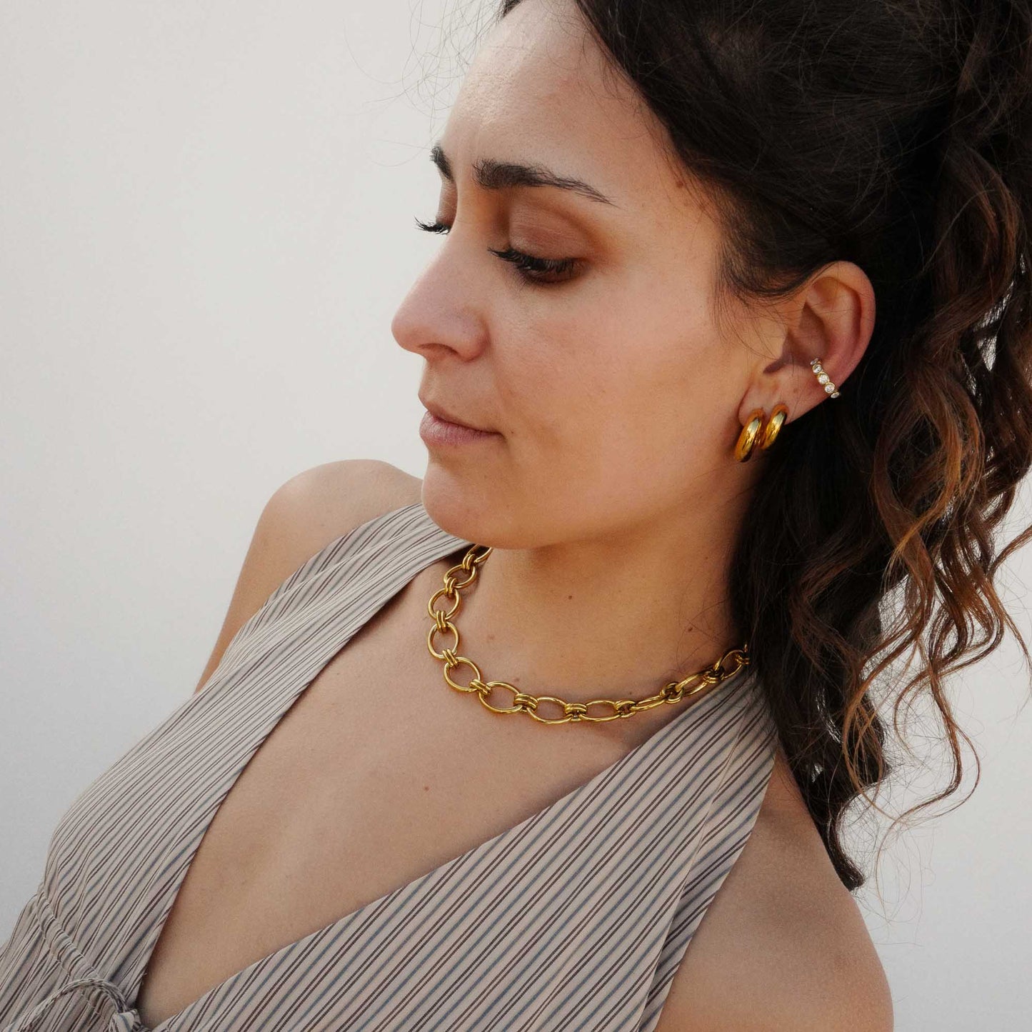 grosse necklace mit gliedern gold chunky necklace edelstahl