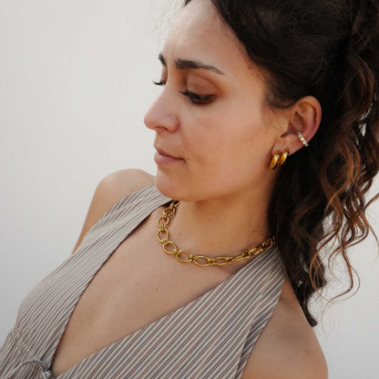 grosse necklace mit gliedern gold chunky necklace edelstahl