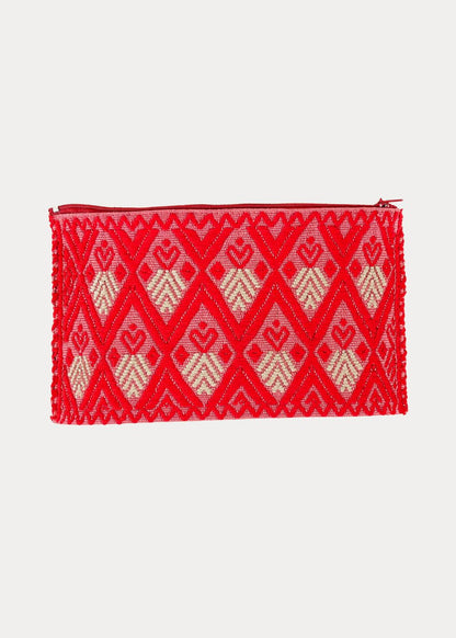 HANDCRAFTED MEXICAN COSMETIC BAG RED