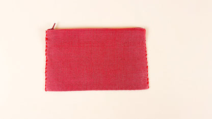 HANDCRAFTED MEXICAN COSMETIC BAG RED