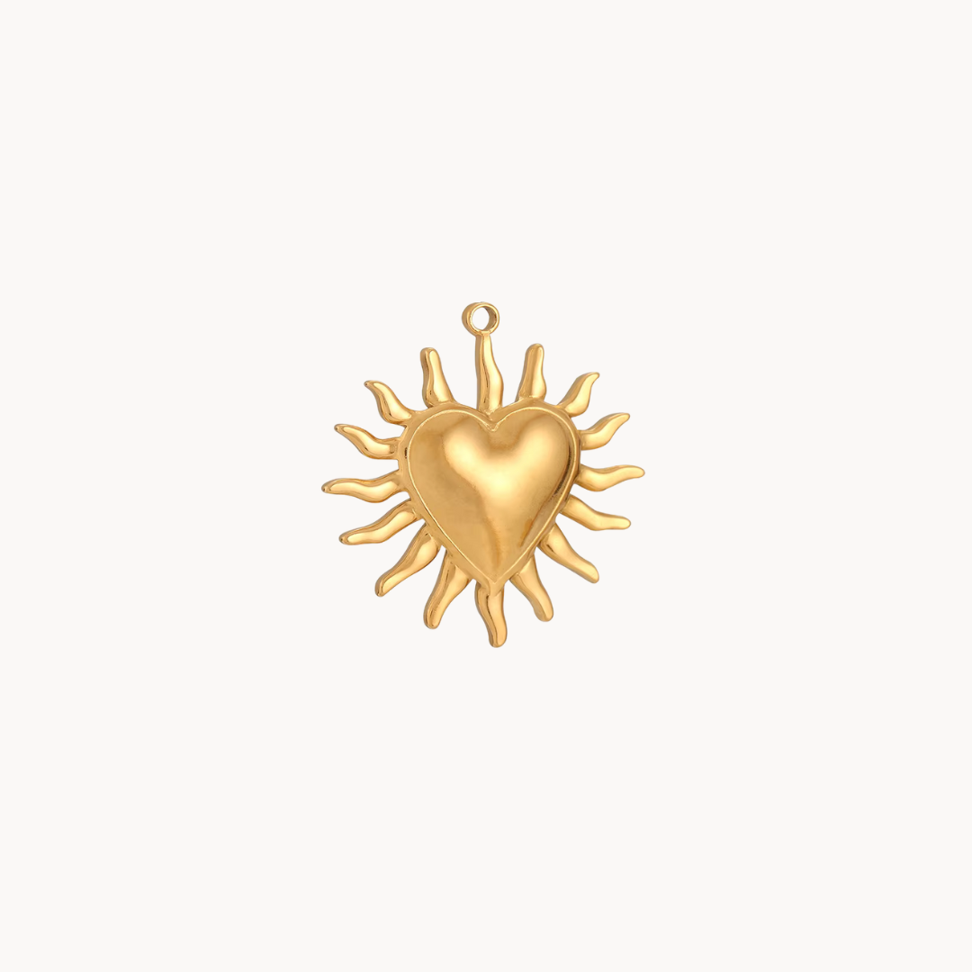 heart charm large gold hoop earrings